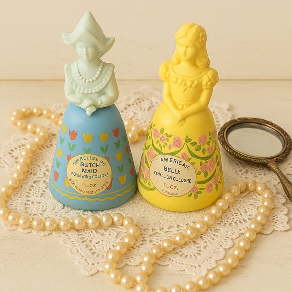 Vintage Avon Perfume Bottle Set – Dutch Maid & American Belle – 1960s Figurine - Picture 2 of 8